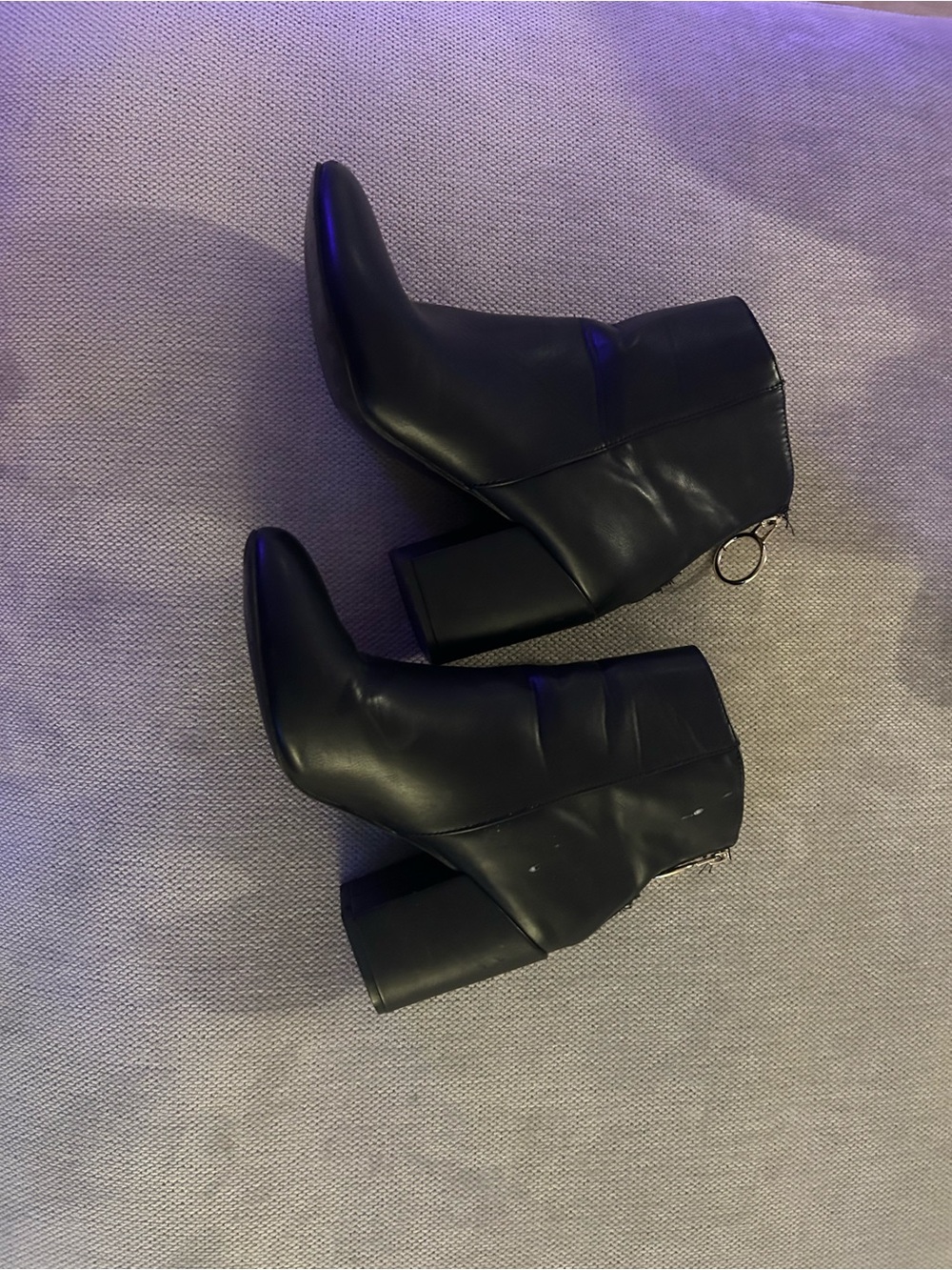 Black Women's Block Heel Ankle Boots